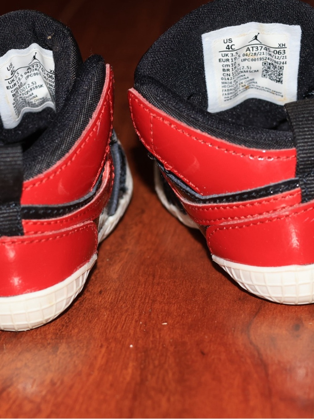 Nike Kids Red and Black High-Top Sneakers
